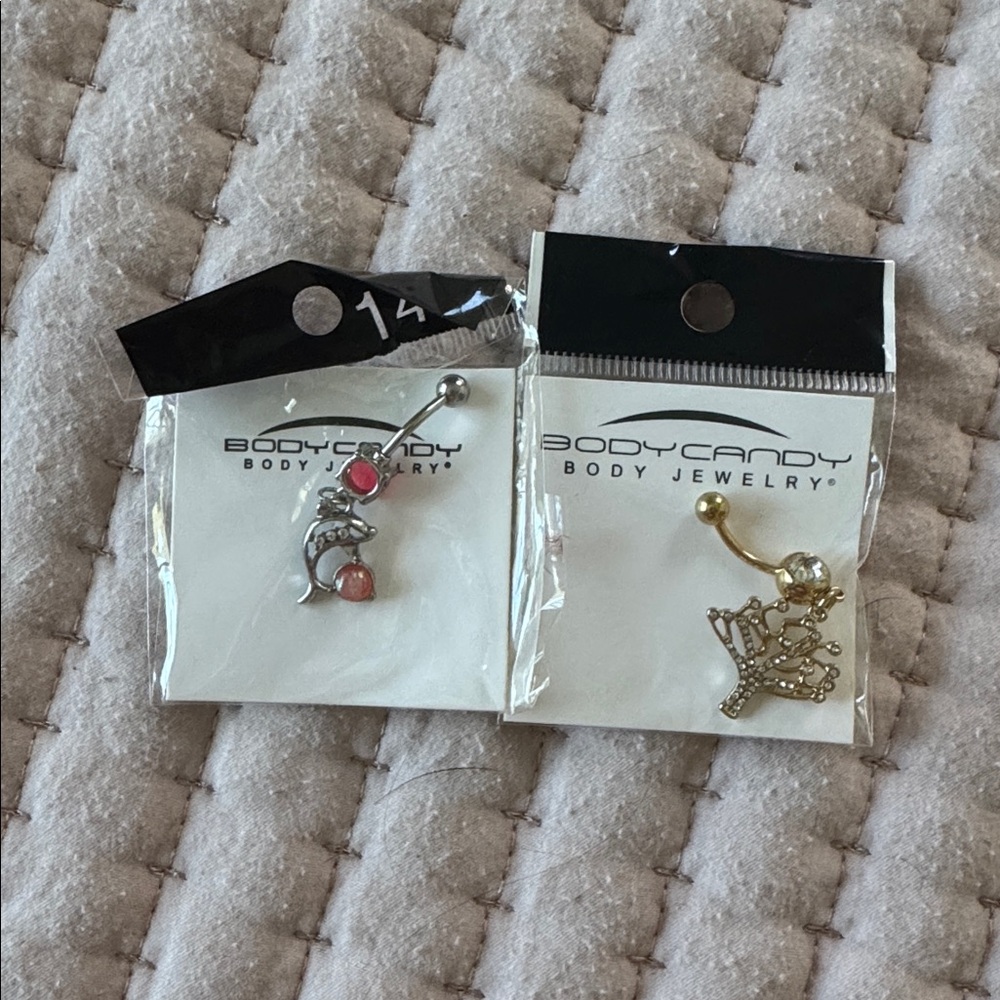Body Candy Silver and Gold Belly Rings